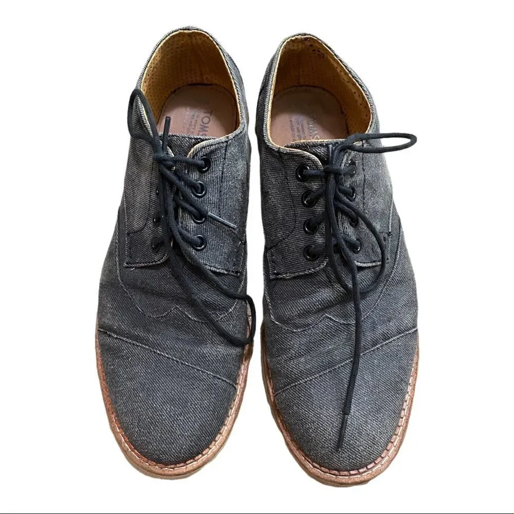 TOMS | Mens TOMS Brogue Lace-Up Ash Aviator Twill | 9.5